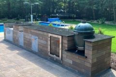 Poolside Outdoor Kitchen with Black Pearl Graite COuntertop