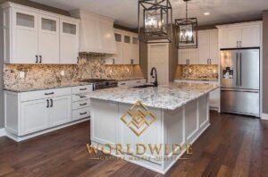 Alaska White Granite Countertops with White Cabinets