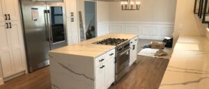 Calacatta White Quartz Kitchen Countertops